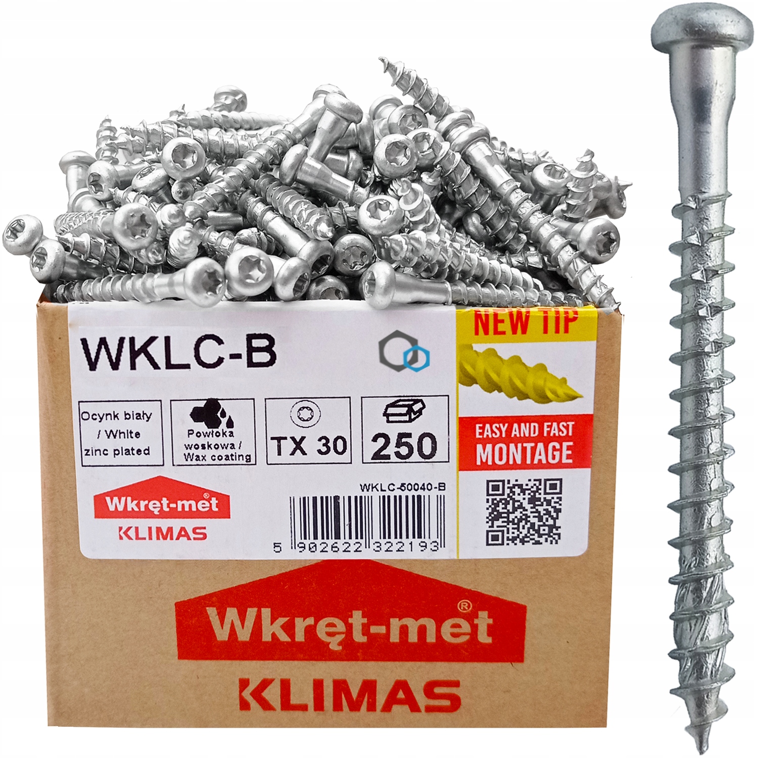 Klimas skrutky do dreva 5 x 40 mm 250 ks.